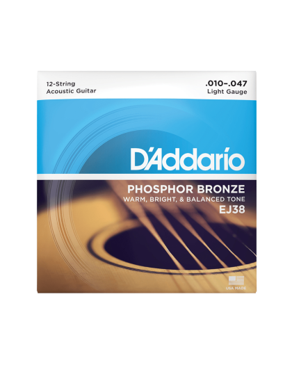 Set de 12 Cuerdas Octavadas D'Addario EJ38 Phosphor Bronze Light 10-47 para Docerola