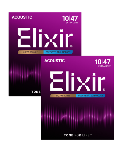 Set de 12 Cuerdas Dobles Elixir Polyweb 11000 Light 10-47 para Docerola