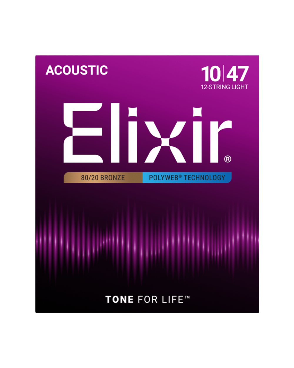 Set de 12 Cuerdas Octavadas Elixir Polyweb 11150 Light 10-47 para Docerola