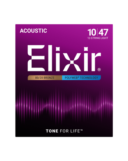 Set de 12 Cuerdas Octavadas Elixir Polyweb 11150 Light 10-47 para Docerola