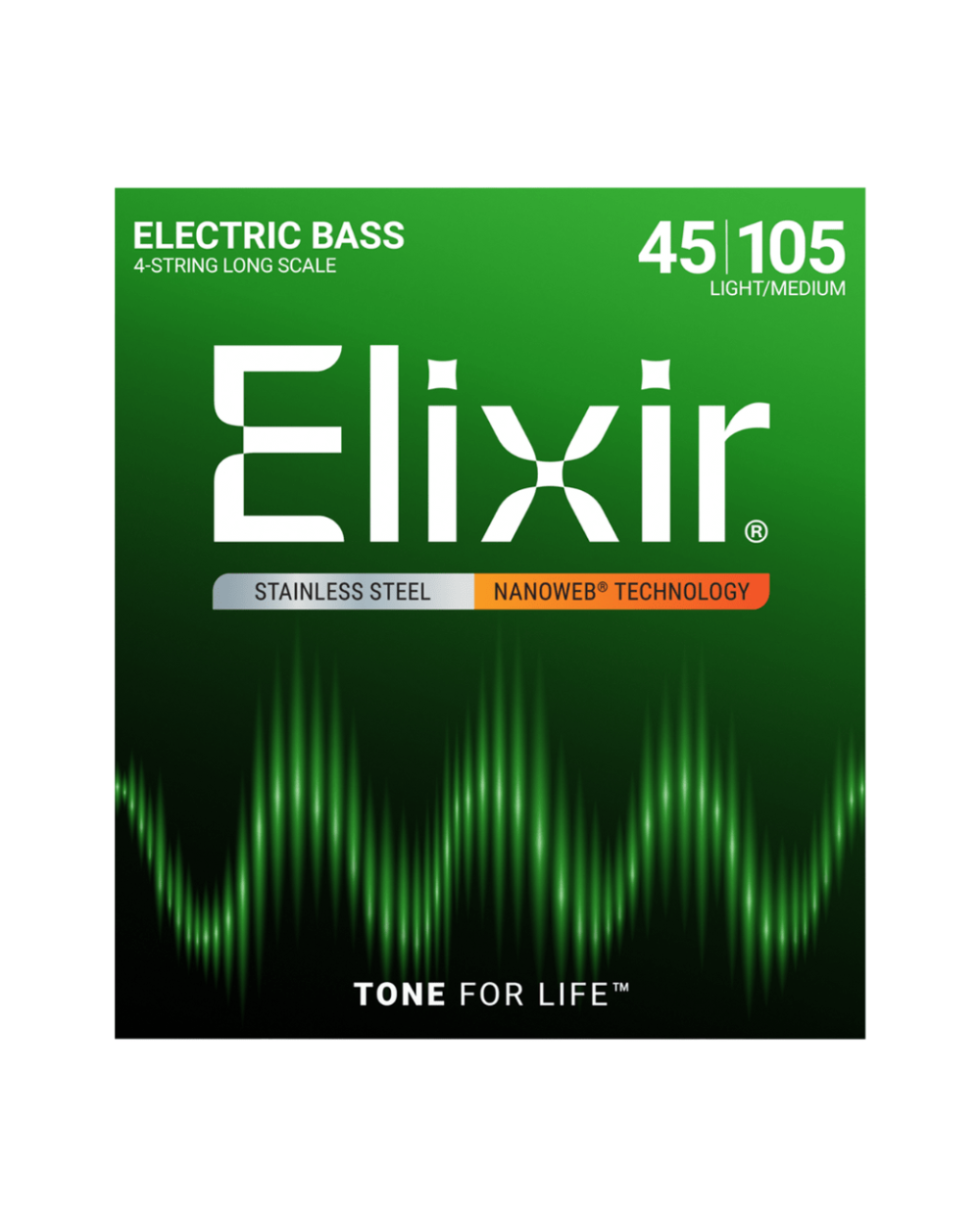 Cuerdas para Bajo Eléctrico 4 Cuerdas Elixir Stainless Steel 14677 Nanoweb Light Medium 45-105