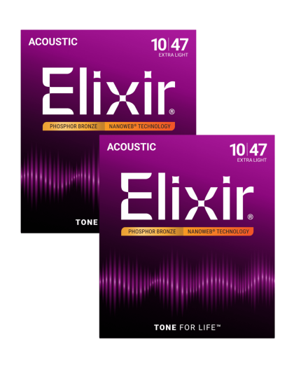 Set de 12 Cuerdas Dobles Elixir Phosphore Bronze 16002 Light 10-47 para Docerola
