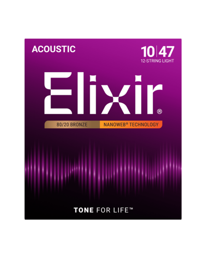 Set de 12 Cuerdas Octavadas Elixir Phosphore Bronze 11152 Light 10-47 para Docerola