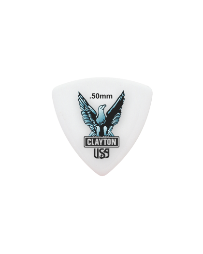Púas Clayton Acetal Rounded Triangle RT50-12 (50 mm / Paquete x12)